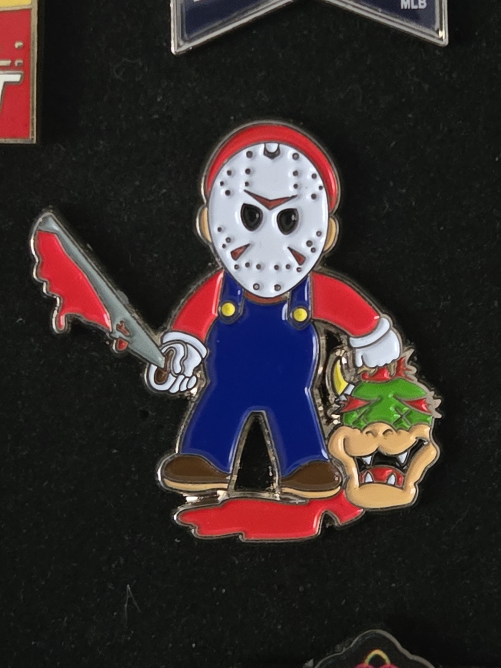 Super Mario x Jason Voorhees Mashup Enamel Pin